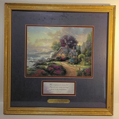 Media Arts Group Print of Thomas Kinkade's ''A New Day Dawning''-Framed COA