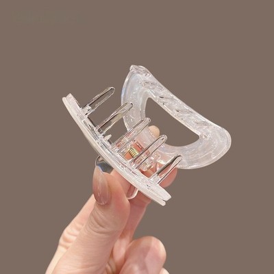 Für Damen Koreanische Haarkralle Clip Half Up Styler PVC Kreis Haarnadel 6x6cm
