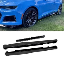 Side Skirts Extension For 2016-2022 Chevy Camaro Rs Ss Panel Carbon Fiber Style