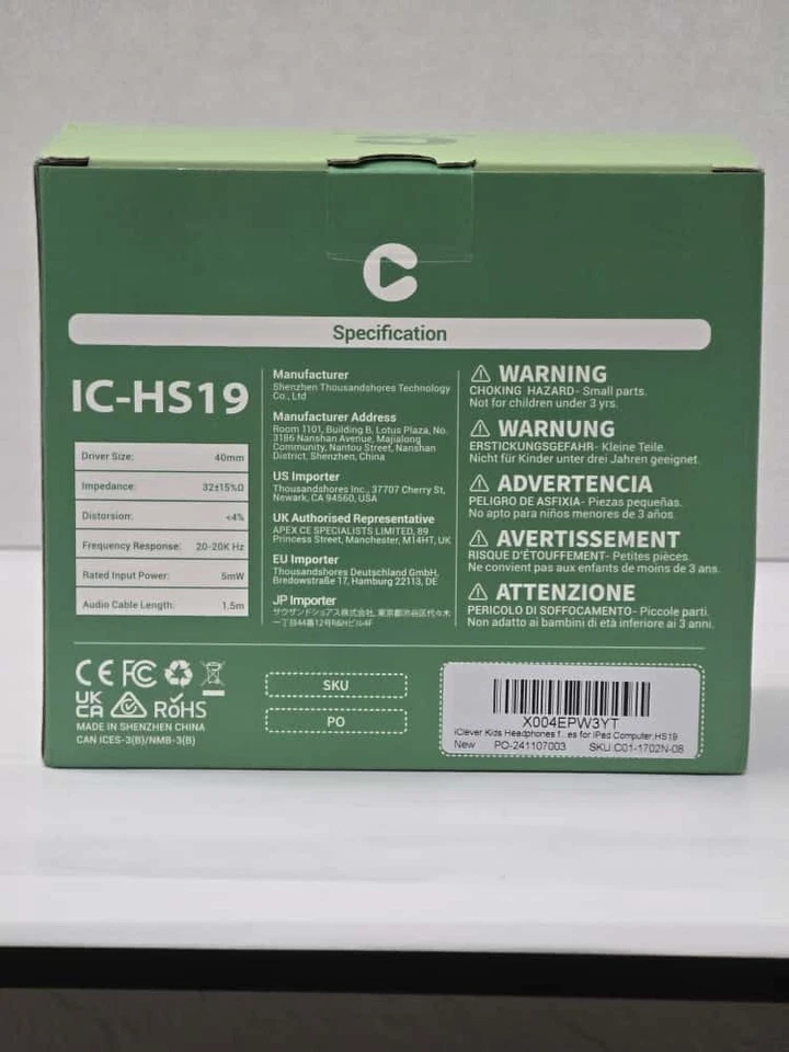 Детские наушники с микрофоном для школы iClever HS19, безопасная громкость Nayv - Изображение 2 из 4