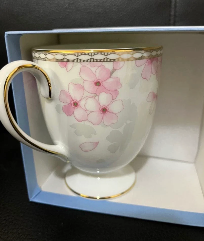 Taza taza Wedgwood Spring Blossom Lee blanca rosa flor hueso porcelana vajilla Foto 4 de 4