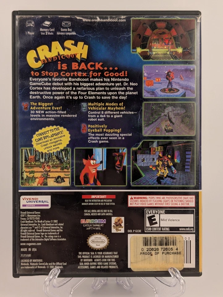 Crash Bandicoot: The Wrath of Cortex (Nintendo GameCube 2002) ➡️No Manual⬅️ - Image 2 of 4