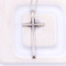 Vintage Sterling Silver Plain Cross Pendant by Kit Heath Religious Jewellery
