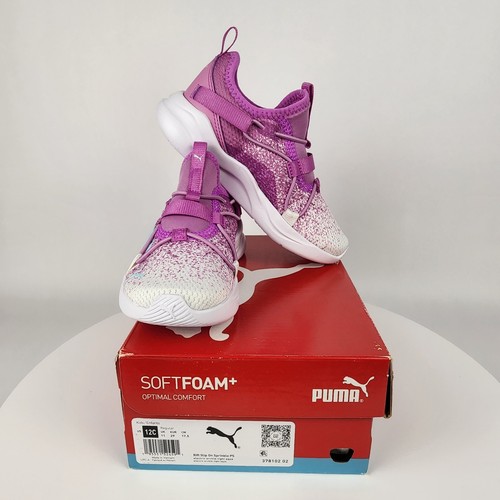 PUMA Rift Slip-On Sprinkle PS Kids Shoes 12C Electric Orchid Light Aqua NEW - Picture 2 of 19