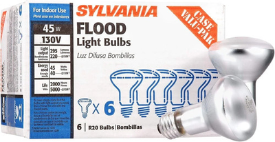 #ad Sylvania Incandescent R20 Flood Light Bulbs 45W 230 Lumen 2850K Warm 6 pk $39.99