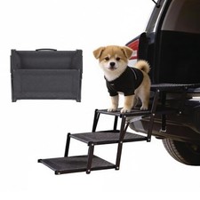 Dicprms Foldable Dog Stairs 4 Step Non-Slip Pet Ramp 250 lbs Car SUV