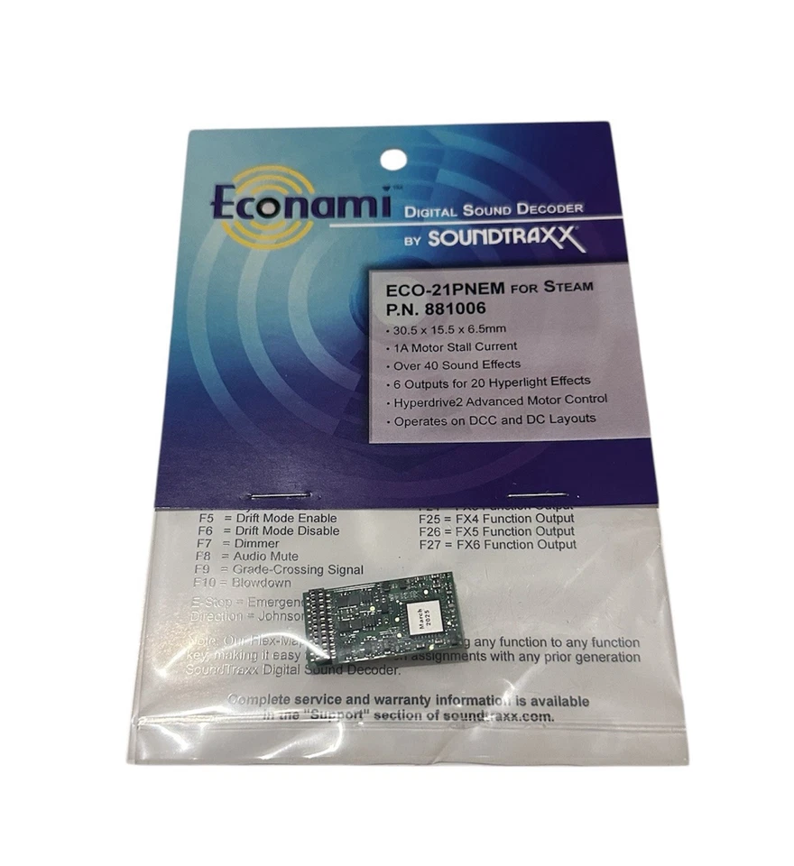SoundTraxx Econami ECO-21PNEM For Steam : Sound & DCC Decoder 881006 - Image 2 of 3