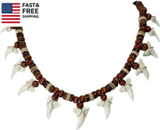 13! Genuine Shark Teeth Necklace for Men, Mako Shark Tooth Necklace, Handmade Wo