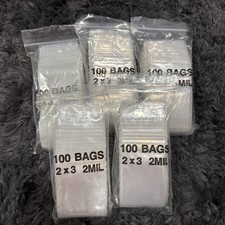 500 Clear Reclosable Zip Seal Plastic 2-Mil Bags Jewelry Zipper Top Lock Baggies