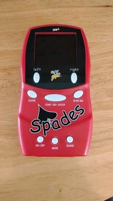 SPADES Electronic Handheld Travel Game MGA Illuminated Rare 2000 RED