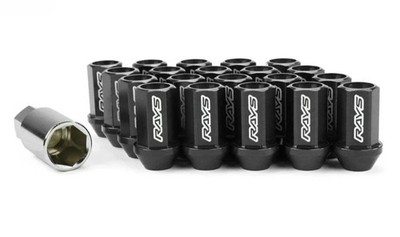 RAYS LUG NUTS BLACK DURA STRAIGHT L42 42MM WHEEL WHEELS LOCK M12x1.25 12x1.25
