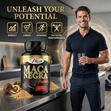 Black Maca Premium High Strength Peruvian/Enhance Sex Drive Maca Negra 100 Caps