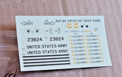 #ad AH 64 Apache Kit # 5443 1 48 scale Decals only Package # 58 quot;READ DESCquot; $12.99