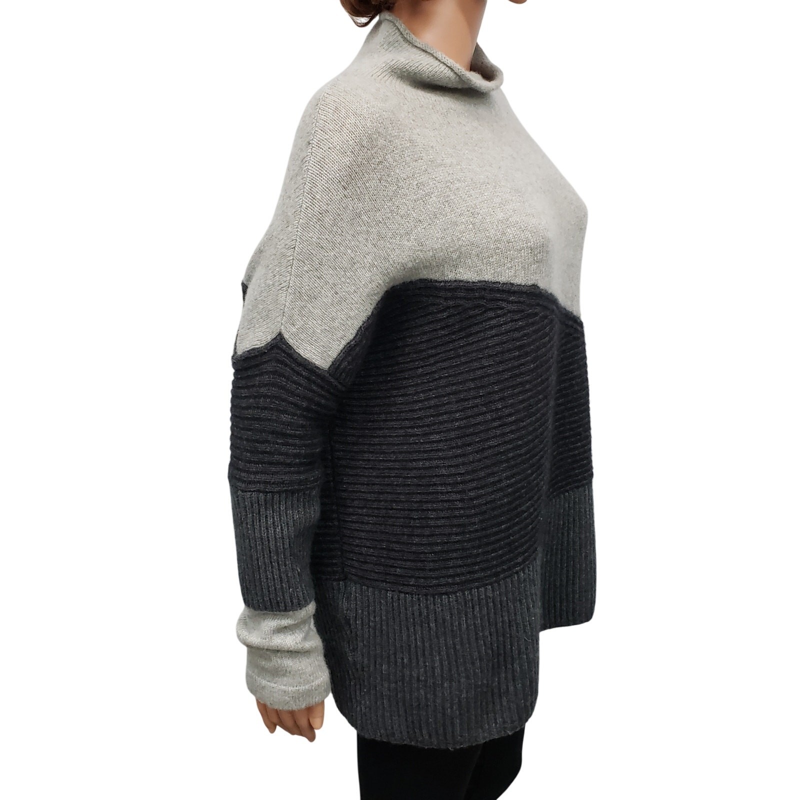 French Connection Patchwork Mock Neck Sweater Siz… - image 9