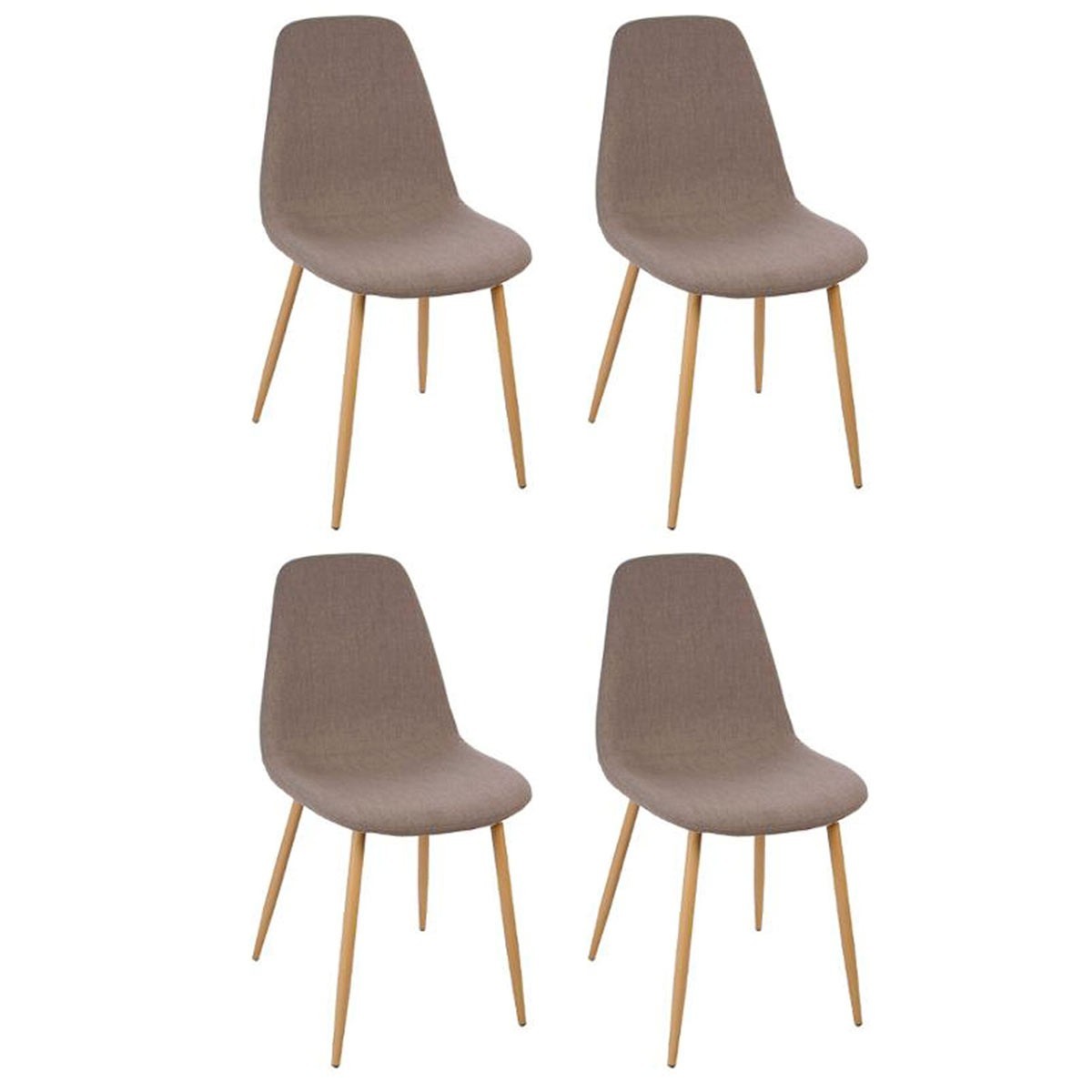 Chaises Design Roka Taupe de 85cm : Lot de 4 Sièges Modernes de Salon