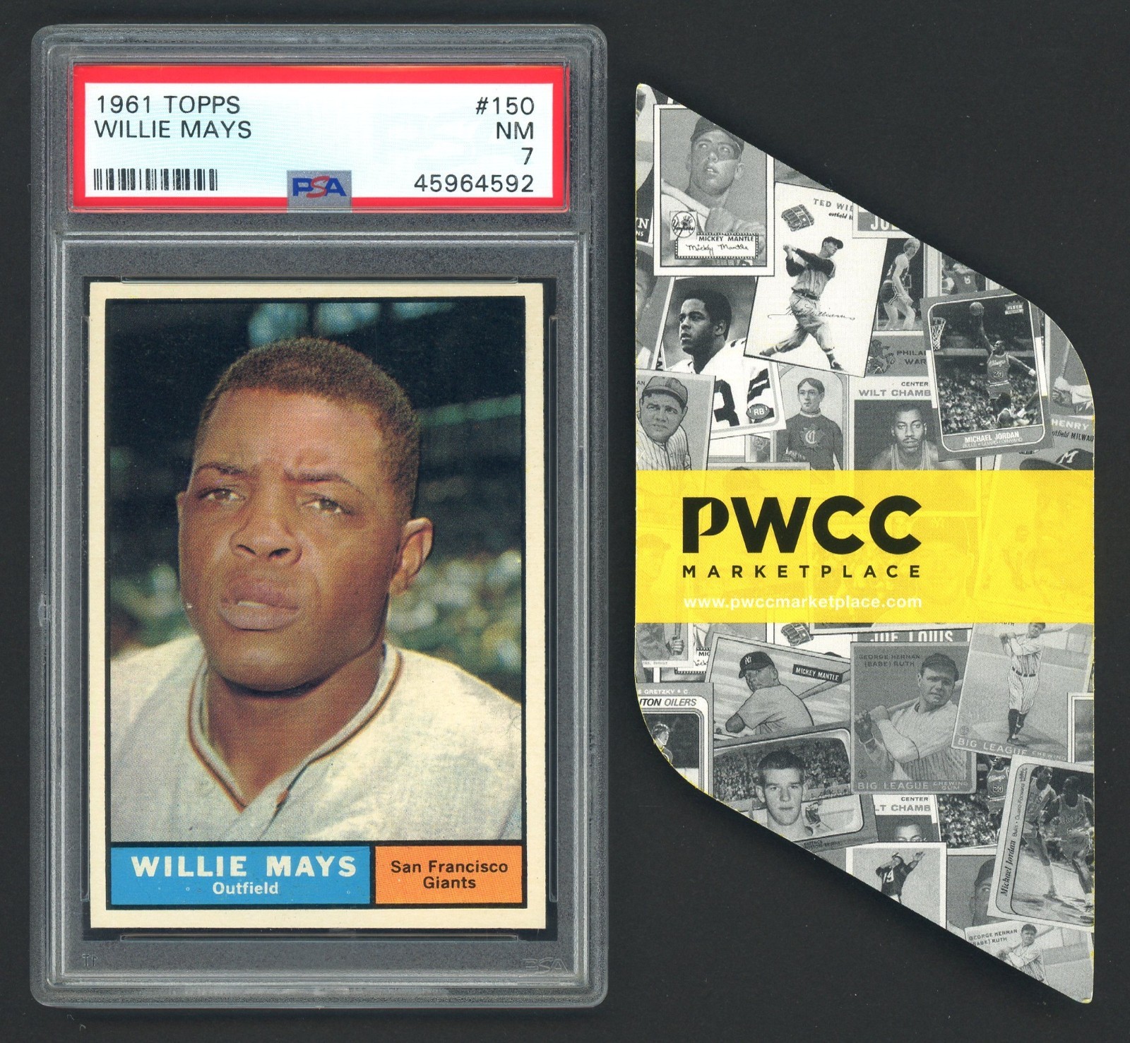 1961 Topps #150 Willie Mays San Francisco Giants HOF PSA 7 NM PWCC-E TOP 15% view 3