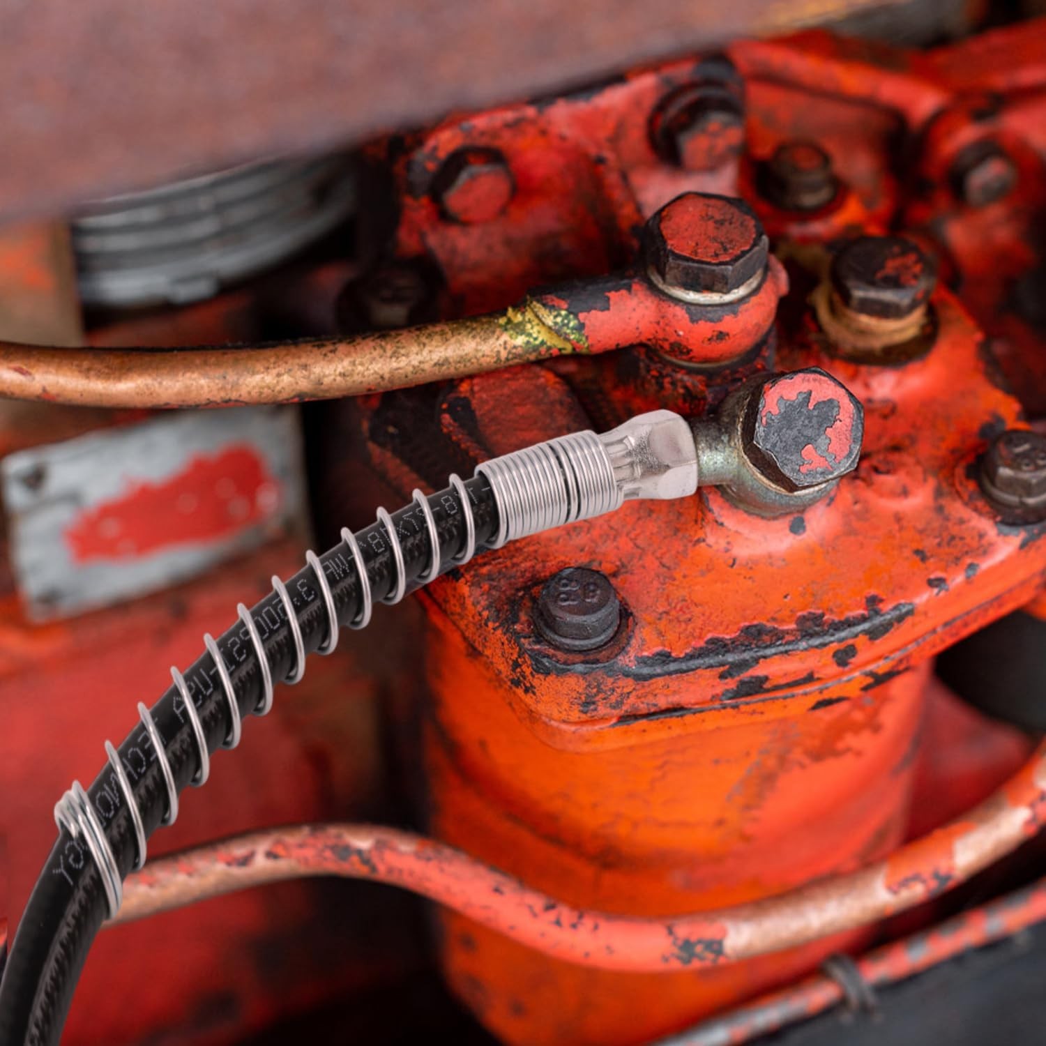 Grease Gun Accessory Kit, 18 Inch Spring Flex Hose with Coupler... 