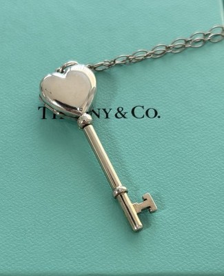 Tiffany & Co 925 Silver Heart Key Locket Necklace 9 Grams 18