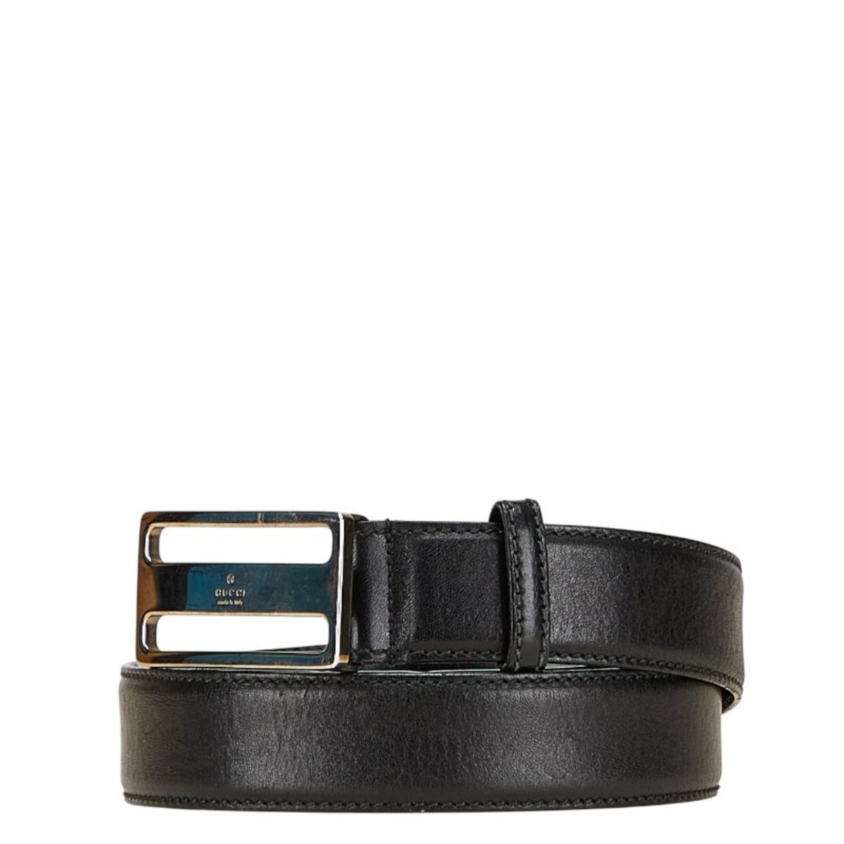 Gucci Logo Belt, Size: 90 (36), Black Leather, Women's, 154630