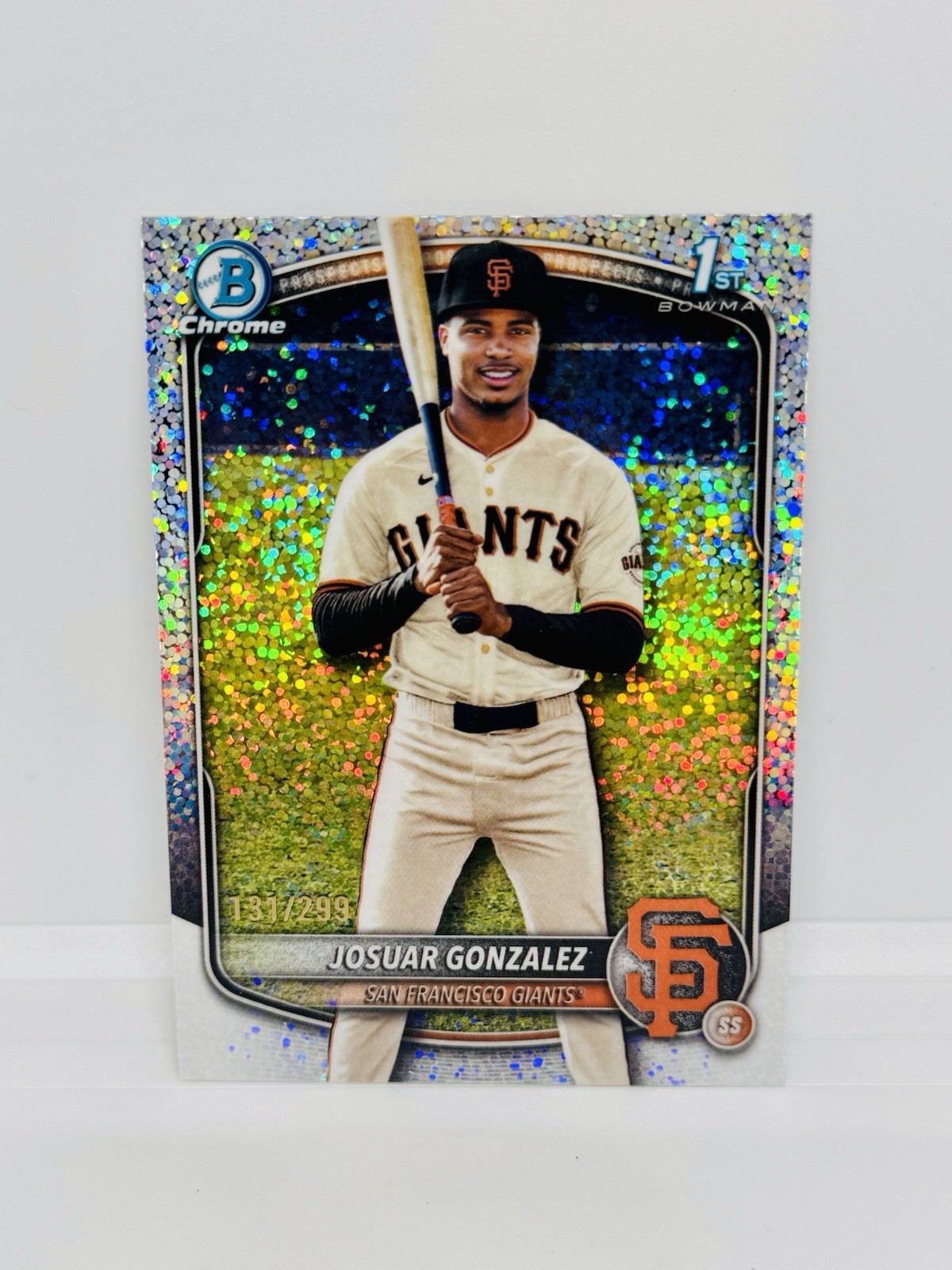 2025 Bowman Chrome JOSUAR GONZALEZ 1st Speckle Refractor /299 Giants