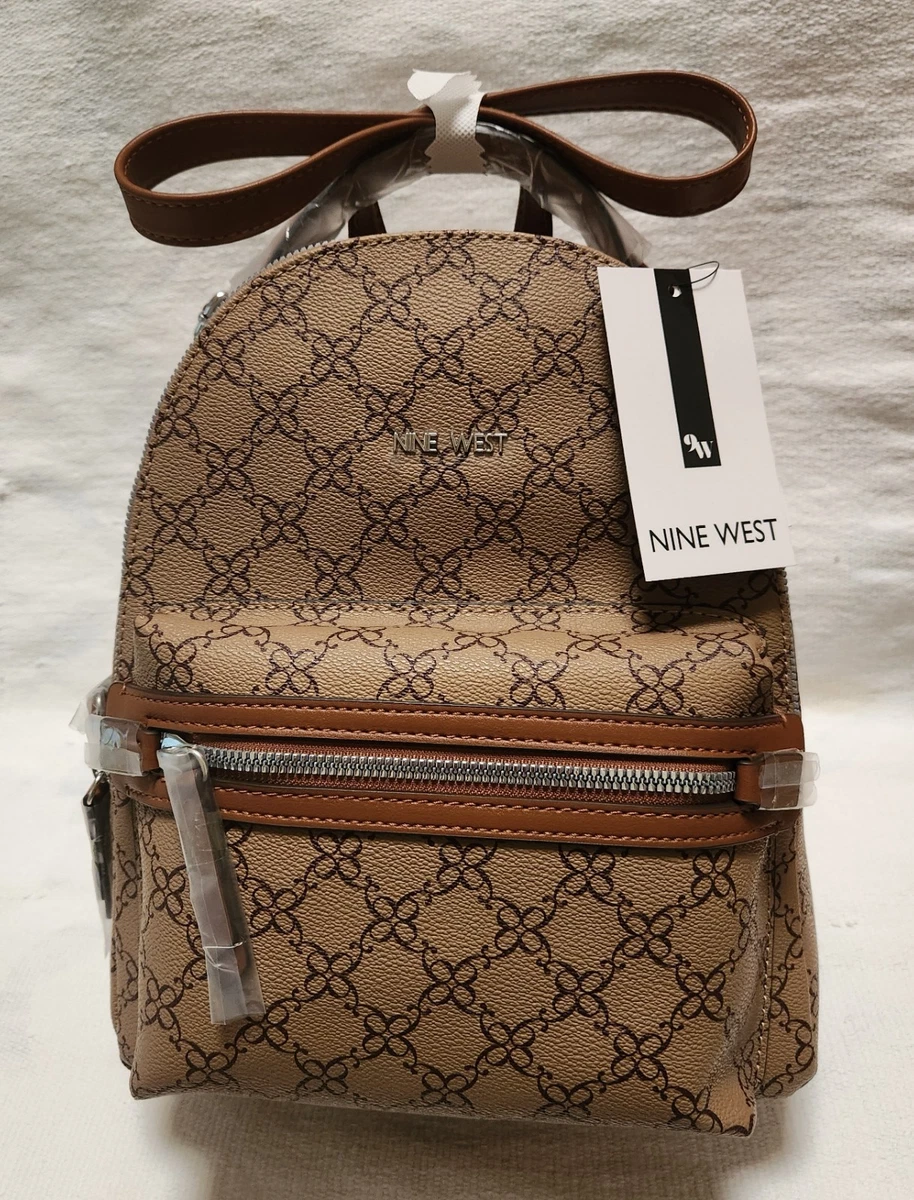 Vtg America Nine West Dark Brown Leather Back Pack Travel Bag Magnetic Pockets Nine West | Bags | Nine West Vander Backpack Purse Mocha  main image 2