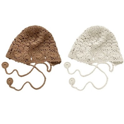 Handmade Pullover Hat Simple Cloche Style Hollow Hat Crocheted Hat Handwoven