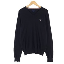 Gant Vintage Pullover Nero In Pile Di Cotone E Lana Mk5 Taglia M