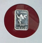 Raptor Dinosaur - 1 Gram .999 Fine Pure Silver Mini Fractional Bar Ingot Coin
