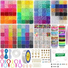 11500Pcs Pony Beads, Beads for Bracelets Making, Multi-Colored Hair Bead for ...