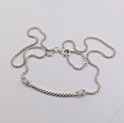 David Yurman X Bar Necklace in Sterling Silver with Diamonds  16-17 chain — photo 1
