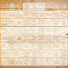 72 Pcs Small Sarcastic Stencils for Crafts Reusable 3 Inch