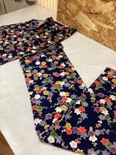 Japanese traditional Kimono Navy Floral Casual Traditional Wear cute design