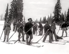 Colorado Skiers, 1910. Vintage Photo Reproduction Print 4x6