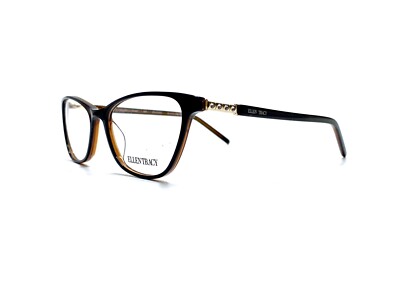 New Ellen Tracy Black Brown Cat Eye Glasses Studded Temples  display picture 1