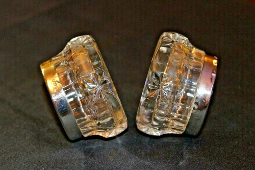 Matching Pair Antique Silver Rim Cut Glass Salts Hallmarked JHW London 1919 - Picture 4 of 10