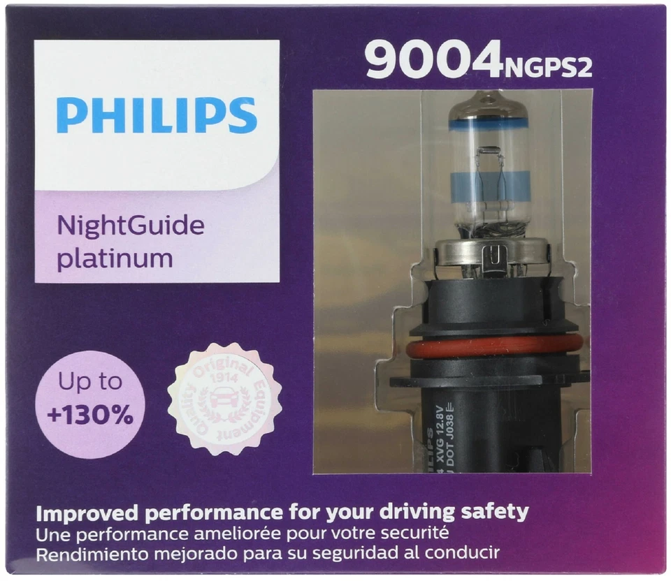 Philips Night Guide Platinum 9004 65/45W Two Bulbs Head Light Replace Upgrade OE - Image 2 of 4