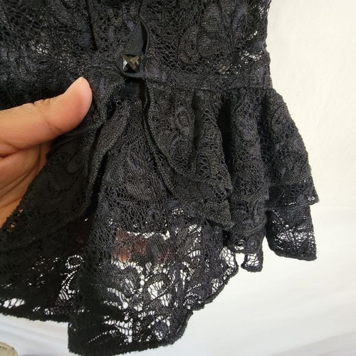 Anne Fontaine NADRA Bluse schwarz Spitze Blumen Knopfleiste Gr. 38/6 Whimsigoth Y2K - Bild 8 von 12