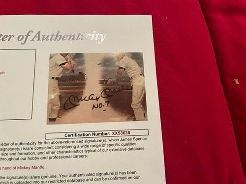 MICKEY MANTLE AUTOGRAPHED PHOTO FRAMED JSA XX53638 Full Letter - Picture 4 of 4