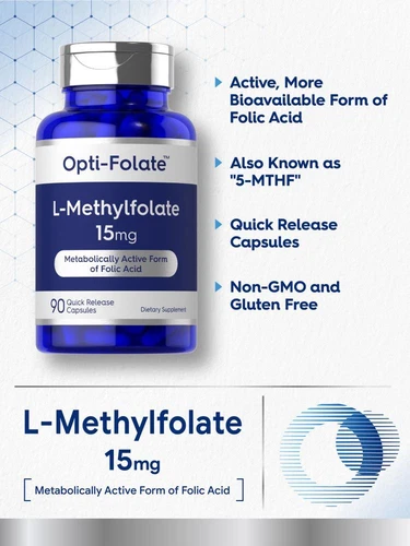 L Methylfolate 15mg | 90 Capsules | Max Potency | by Opti-Folate