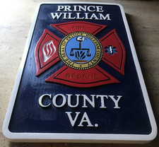 Fire Department Prince William County 3D routed wood patch Plaque sign Custom