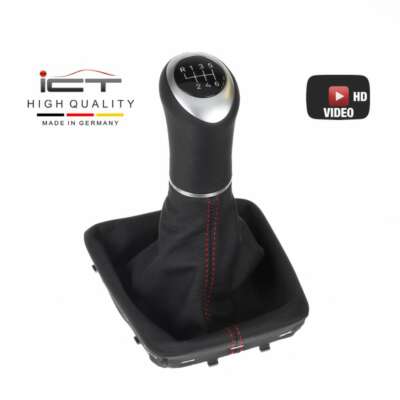 ICT Schaltknauf Schaltsack für VW Passat B8 Typ 3G rote Naht  Leder C61