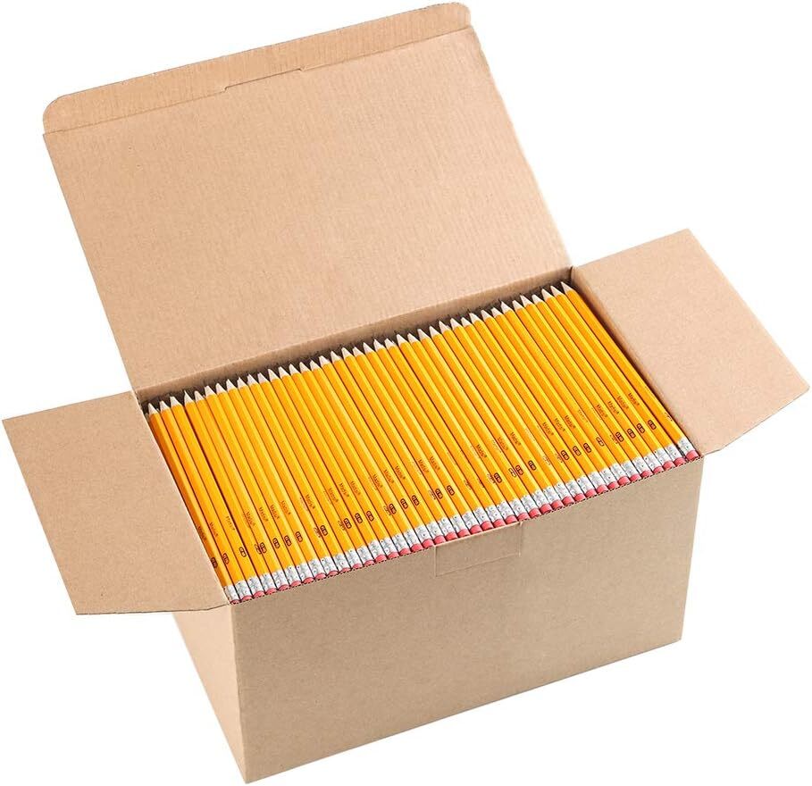 Wood-Cased #2 HB Pencils, Yellow, Pre-sharpened, Bulk Pack, 1000 pencils