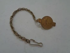1944 One Centaro Tie Clip Clasp with Chain Unusual HELP Vintage Filipinas Unsure