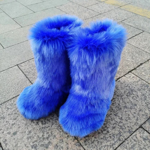 Bota de Piel Mongolia Fábrica Invierno Damas Caliente Zapatos para Nieve Botas de Piel Sintética Bota Larga - Imagen 46 de 47