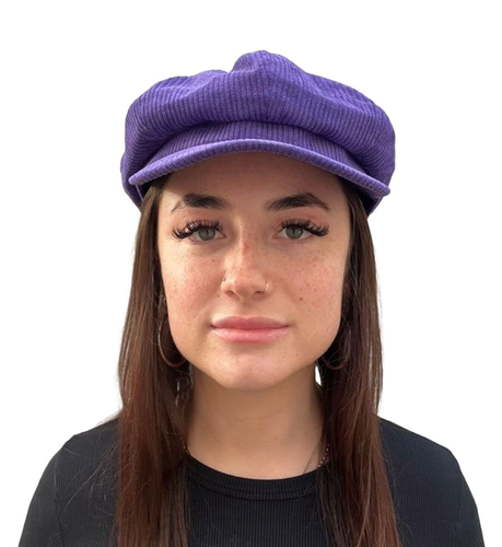 Cord Baker Boy Hat Purple Corduroy Newsboy Cap CRAGGI Hats - Picture 3 of 9