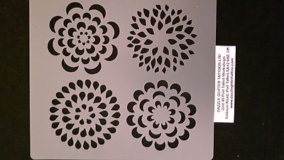 4 x pattern shapes design stencils for card making walls Mylar hearts