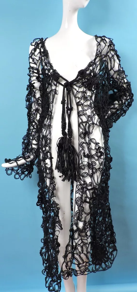 Black lace coat dress sale