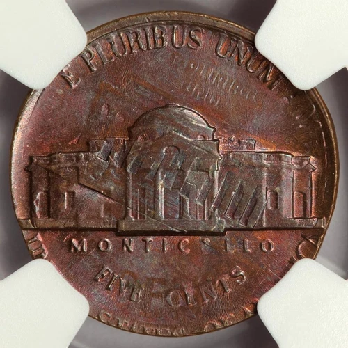 1981 NGC MS64 Nickel Struck On Struck Cent Double Denomination Mint Error Wow