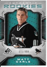 2006-07 SP Game Used MATT CARLE rookie card #150