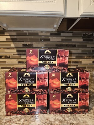 X Power Coffee for Men Herbal Supplement  Max Energy Maca More Control 5 Boxes